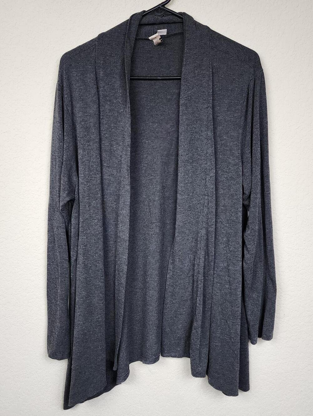 MISIA Gray Open Front Cardigan Sweater 2X